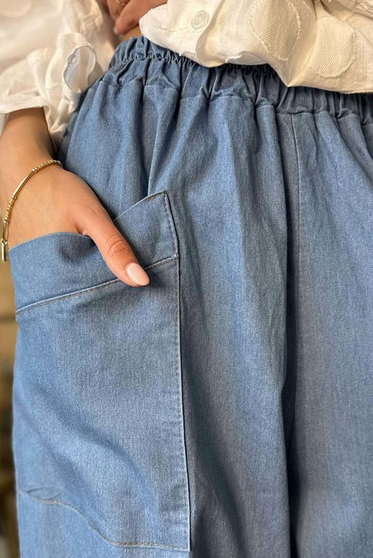  Essential Stretch Shelby Barrel Jean Mid Denim ~